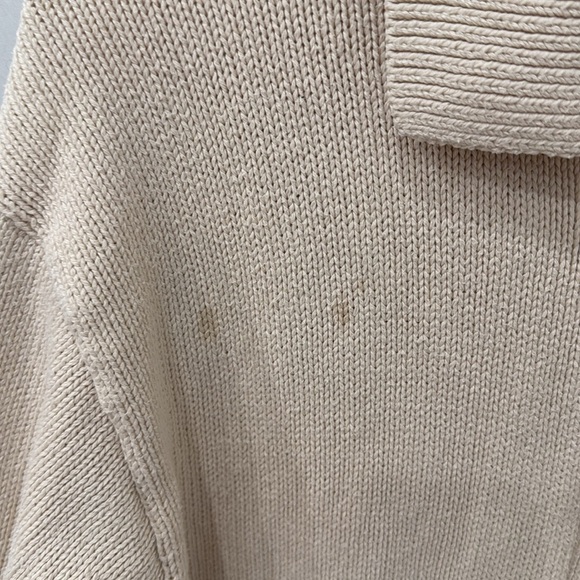 Everlane cream collar 2 pocket cardigan sweater flawed size medium - Picture 3 of 7